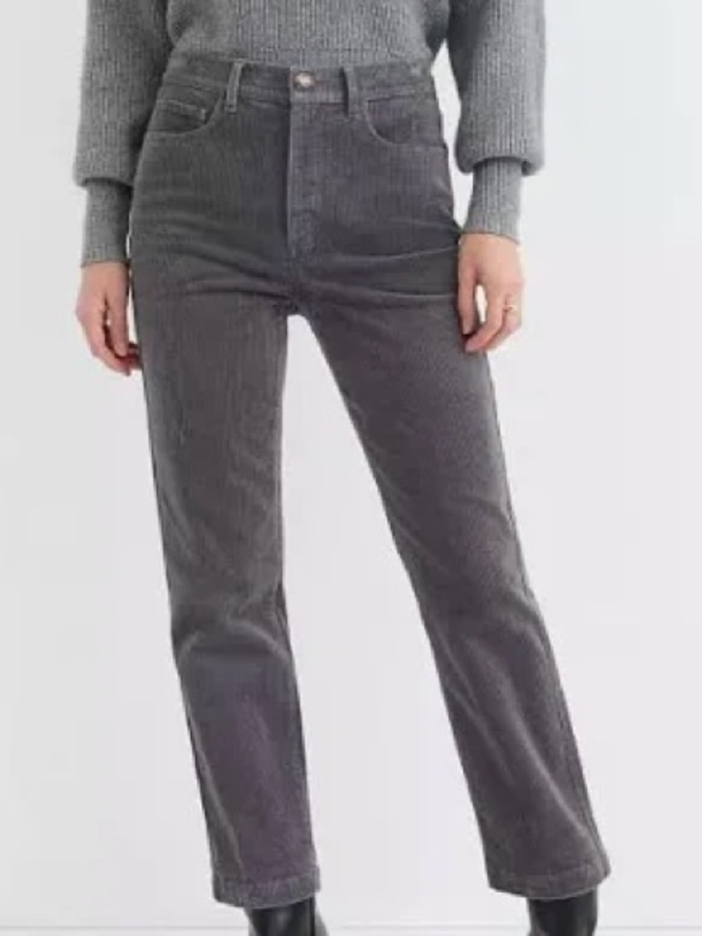LOFT "The Straight" Gray Corduroy Pants
